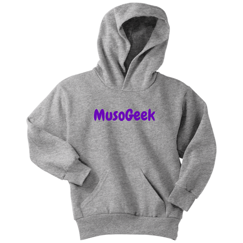 MusoGeek Youth Hoodie Purple Script