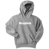 MusoGeek Youth Hoodie White Script