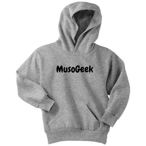 MusoGeek Youth Hoodie Black Script