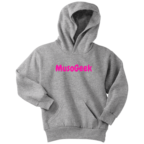 MusoGeek Youth Hoodie Pink Script