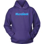 MusoGeek Unisex Hoodie Blue Script