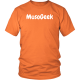 MusoGeek District Unisex Shirt White Script