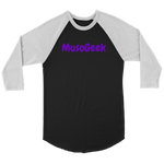 MusoGeek Canvas Unisex 3/4 Raglan Purple Script