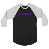 MusoGeek Canvas Unisex 3/4 Raglan Purple Script