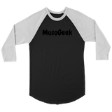 MusoGeek Canvas Unisex 3/4 Raglan Black Script