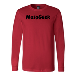 MusoGeek Canvas Long Sleeve Shirt Black Script