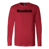 MusoGeek Canvas Long Sleeve Shirt Black Script