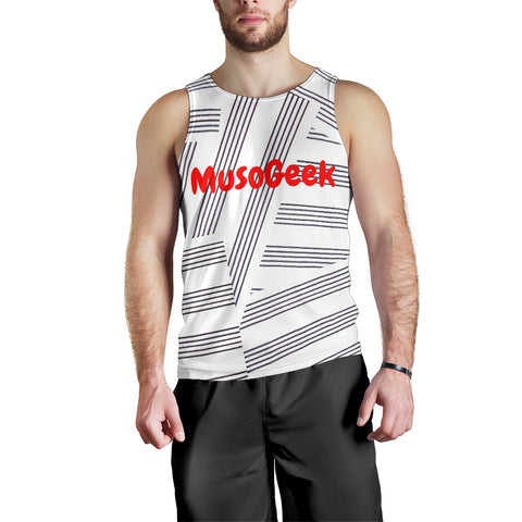 MusoGeek Manuscript Men's Tank Top Red Script