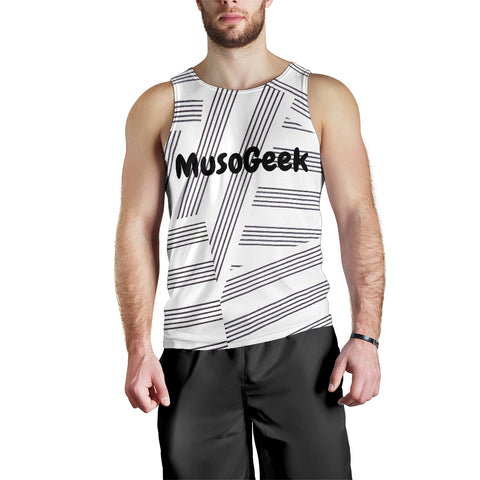 MusoGeek Manuscript Men's Tank Top Black Script