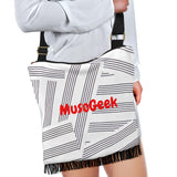 MusoGeek Manuscript Crossbody Boho Handbag Red Script