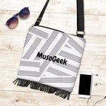 MusoGeek Manuscript Crossbody Boho Handbag Black Script