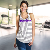 MusoGeek Manuscript Women's Racerback Tank Purple Script