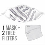 Manuscript Face Mask White Ties