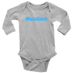 MusoGeek Long Sleeve Baby Bodysuit Blue Script