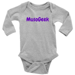 MusoGeek Long Sleeve Baby Bodysuit Purple Script