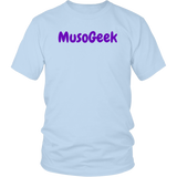 MusoGeek District Unisex Shirt Purple Script