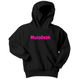 MusoGeek Youth Hoodie Pink Script