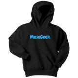 MusoGeek Youth Hoodie Blue Script