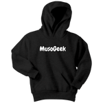 MusoGeek Youth Hoodie White Script