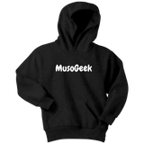 MusoGeek Youth Hoodie White Script