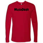 MusoGeek Next Level Men's Long Sleeve Black Script