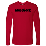 MusoGeek Next Level Men's Long Sleeve Black Script