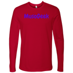 MusoGeek Next Level Men's Long Sleeve Purple Script