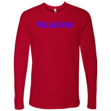 MusoGeek Next Level Men's Long Sleeve Purple Script