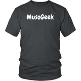 MusoGeek District Unisex Shirt White Script