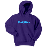 MusoGeek Youth Hoodie Blue Script