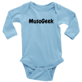 MusoGeek Long Sleeve Baby Bodysuit Black Script