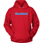 MusoGeek Unisex Hoodie Blue Script