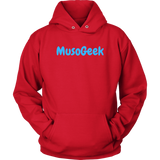 MusoGeek Unisex Hoodie Blue Script