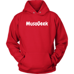 MusoGeek Unisex Hoodie White Script