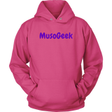 MusoGeek Unisex Hoodie Purple Script