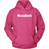 MusoGeek Unisex Hoodie White Script