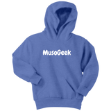 MusoGeek Youth Hoodie White Script