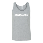 MusoGeek Canvas Unisex Tank White Script