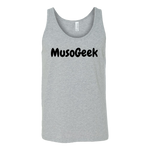 MusoGeek Canvas Unisex Tank Black Script