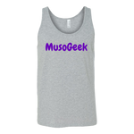 MusoGeek Canvas Unisex Tank Purple Script