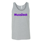 MusoGeek Canvas Unisex Tank Purple Script