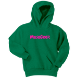 MusoGeek Youth Hoodie Pink Script