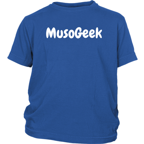 MusoGeek District Youth Shirt White Script