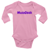 MusoGeek Long Sleeve Baby Bodysuit Purple Script