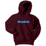 MusoGeek Youth Hoodie Blue Script