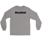 MusoGeek Gildan Long Sleeve Tee Black Script