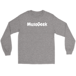 MusoGeek Gildan Long Sleeve Tee White Script