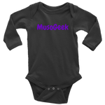 MusoGeek Long Sleeve Baby Bodysuit Purple Script