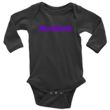 MusoGeek Long Sleeve Baby Bodysuit Purple Script