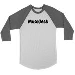 MusoGeek Canvas Unisex 3/4 Raglan Black Script